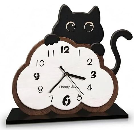 Horloge Murale Pendule Horloge de Table Horloge Décorative en Panneau de Fibres avec Cadran et Chiffres Arabes Base Rectangulaire Stable Adaptée au, 30cm, Style to 5 (1/5)