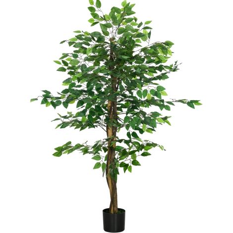 Pianta artificiale di ficus 150 cm con vaso, verde (1/5)