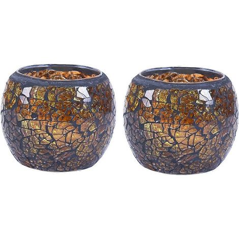 Bougeoir/Porte-bougie/Vase/Porte-stylo en verre mosaïque, bougie chauffe-plat romantique en verre brisé fait main (1/5)