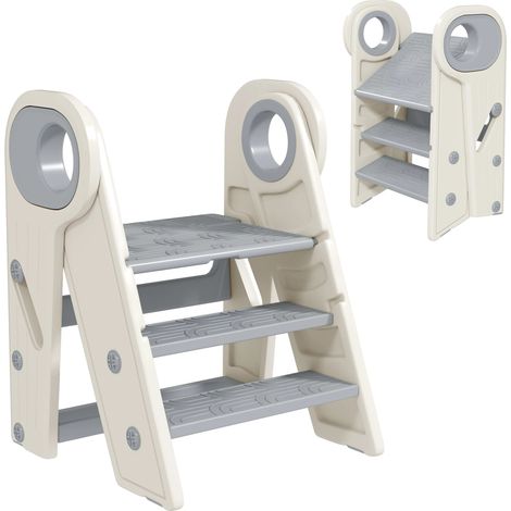 Tabouret pour enfants, matériau HDPE et PP, hauteur réglable, design pliable, surface antidérapante, structure en forme de A (1/5)