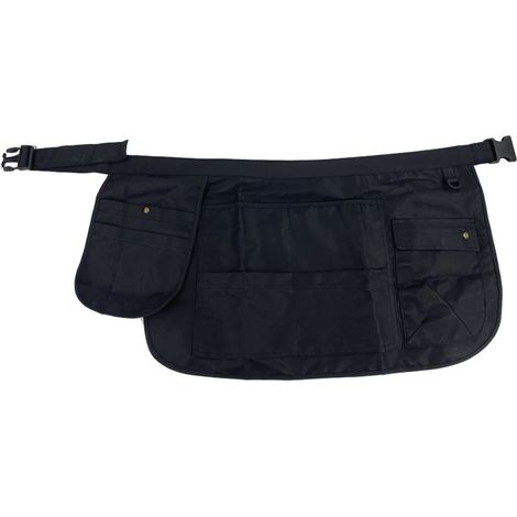 Werkzeugschürze, kurze Canvas-Schürze, Mehrzwecktasche, Aufbewahrung, Gürtel, verstellbare Schnalle, Garten, Damen, Schwarz (1/4)