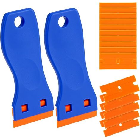 Grattoir Plastique avec 100 Lames pour Plaque Vitrocéramique Induction Peinture Sans Rayures Grattoir Ergonomique (1/5)