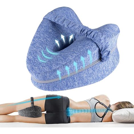 Cuscino Ergonomico per Ginocchia in Memory Foam – Cuscino Ortopedico per Gambe per Dormire sul Fianco, Supporto Confortevole per l'Allineamento delle Gambe, con Cinghia e Federa Rimovibile (1/5)