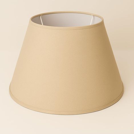1 Abat-jour Conique 40cm, Tissu Coton Doublure PVC, Pour Lampe Table Et Lampadaire, Creme