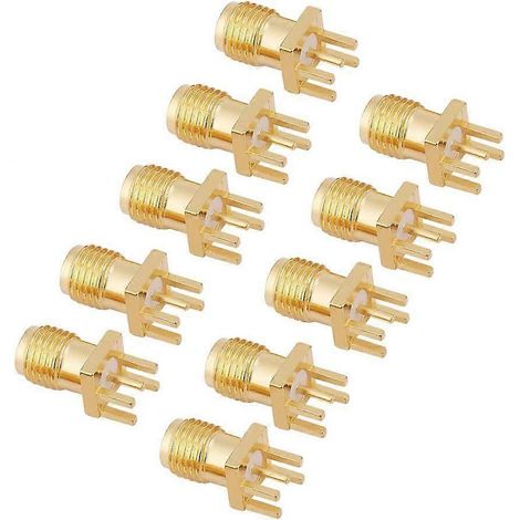10 prises de base pour connecteurs femelles SMA, montage d'adaptateur coaxial femelle, connecteurs RF 50 ohms en laiton, adaptés aux câbles d'extension de répéteur radio d'antenne WiFi. (1/4)