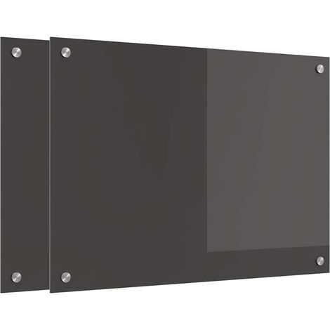 Protection de cuisine 2 pcs Gris foncé 70 x 50 cm verre trempé CFW56984 (1/5)