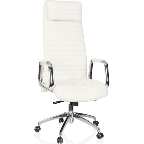 Siège de bureau / Fauteuil de direction ASPERA 20, cuir Nappa, ivoire hjh OFFICE