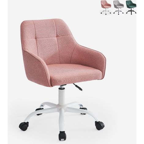 Stuhl drehbar Büro mit Armlehnen und Höhenverstellung Kirma - Pink