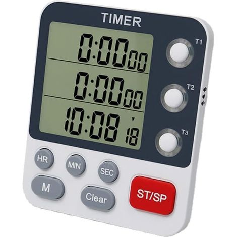 Minuterie de Cuisine numérique avec Fonction de mémoire Compteur/minuteur 3 Niveaux Volume Alarme Forte Minuterie à Gros Chiffres (1/5)