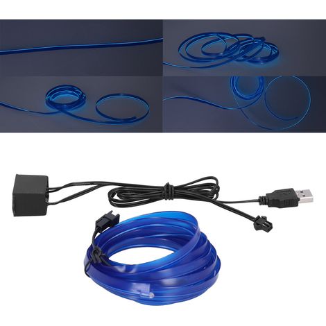 Meter langer, flexibler LED-Lichtstreifen für den Innenraum zur USB-betriebenen Ambientebeleuchtung im Auto.