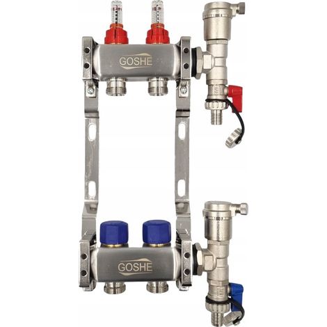 COLECTOR DE ACERO INOXIDABLE DE 2 CIRCUITOS GOSHE