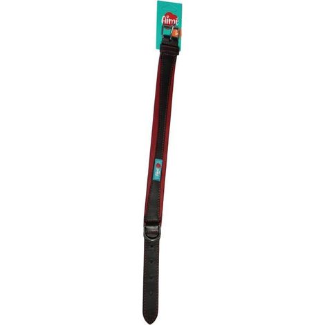 Filiyano-Collier YAGO souple et ajustable en cuir noir et rouge pour grands chiens, taille L 43-52 cm (1/4)
