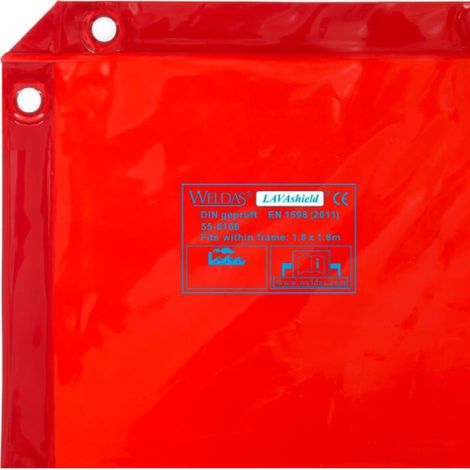 Cortina de soldadura 1,74 x 1,74 m LAVAshield® (no biombo) | Naranja / Rojo (1/4)