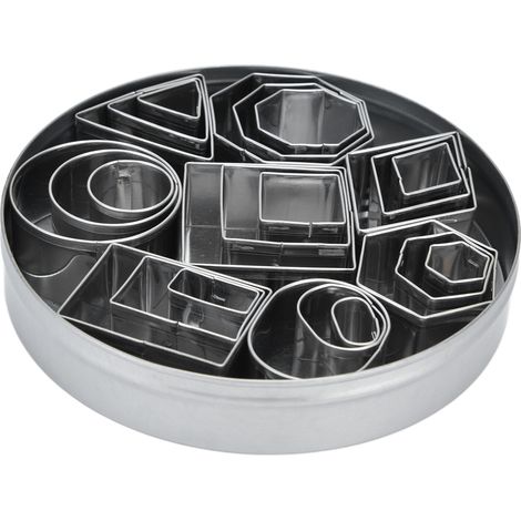 24 Moules à biscuits en acier inoxydable de différentes tailles pour pâtisserie, haute résistance et finition exquise (Forme octogonale) (1/5)