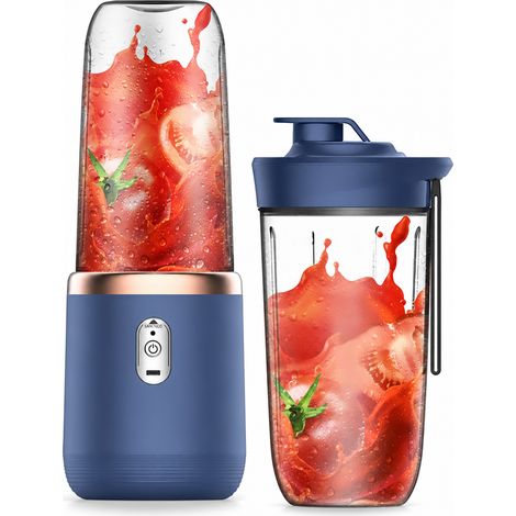 Blender Portable USB Rechargeable Rose, 6 Lames, Gobelet Individuel pour Jus et Smoothies (1/5)