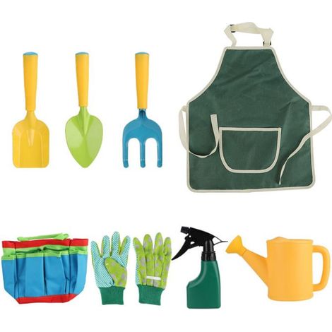 Ensemble jardinage enfant 9 pièces – Outils main, plage, sable – Kit éducatif – Jouet (1/4)