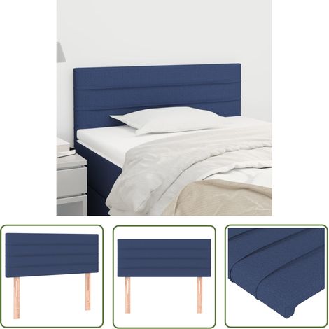 The Living Store Tête de lit Bleu 80x5x78/88 cm Tissu - Tête De Lit - Têtière De Lit - Literie - Meuble De Chambre - Décoration Chambre (1/5)