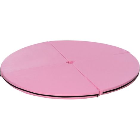 Tapis pole dance rond 150x150x5cm - Pour gymnastique et yoga - Plastique durable - Rose (1/5)