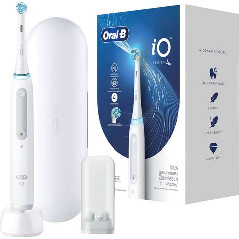 Braun Oral-B iO Series 4, Elektrische Zahnbürste ,weiß, Quite White (1/5)