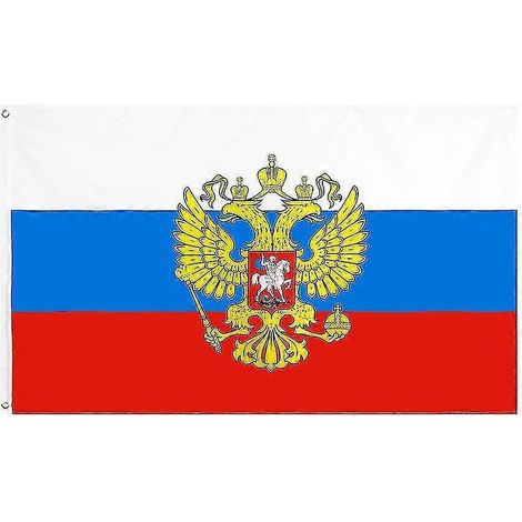 90 x 150 cm Russisches Nationalemblem, bilateraler Adler, Russland-Flagge-A