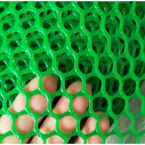 MINKUROW Red de seguridad de malla de alambre de pollo de plástico ligero Red protectora para balcón, Apertura: 0,8 cm (0,31"), Verde, Tamaño: W1.6'Xl16.4' (0.5mx5m) (1/5)
