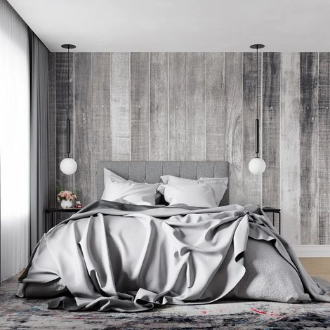 Papier Peint Bois - Lames Blanchies - 150 x 250 cm (1/2)