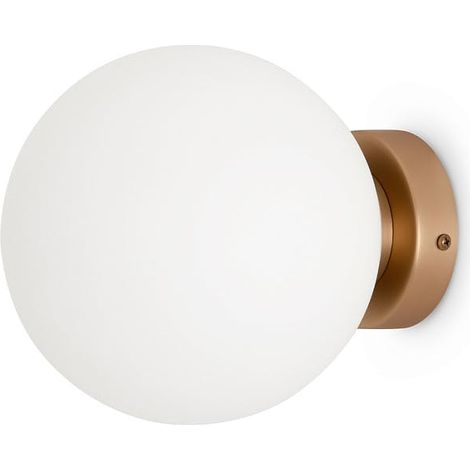 Applique globe verre dépoli - blanc & or, 18 cm DELTONA (1/4)
