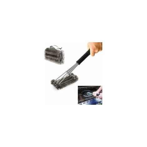 Spazzola per barbecue da 45 cm, spazzola per griglia resistente con manico lungo, kit per la pulizia del barbecue - Crezuo (1/4)
