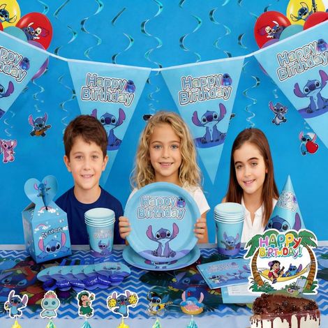 KLVGTIFS PU - Kit Décoration Anniversaire 98 Pièces - Vaisselle Jetable de Fête pour Enfant Garçon et Fille (1/5)