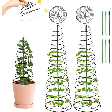 2pcs Trellis de haricots pour le pot, treillis en treillis extensible pour les plantes d'escalade, l'aide d'escalade, les roses et les fleurs (1/5)