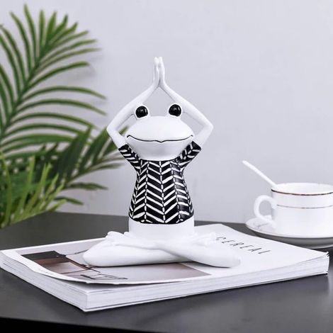 Yoga-Frosch-Dekoration für Büro, Wohnzimmer, TV-Möbel, Weinschrank – kreatives Geschenk, hübsche kleine Wohnaccessoires (1/4)