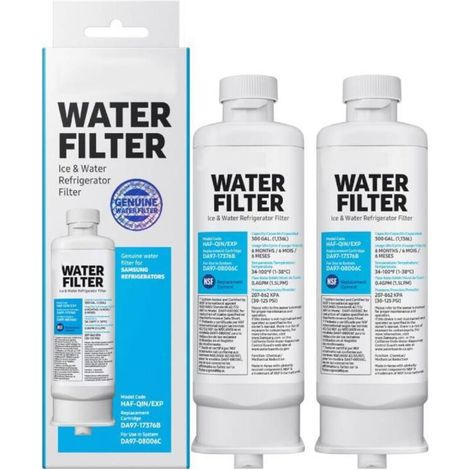 2 Pack Replacement Refrigerator Water Filters for Samsung DA97-17376B DA97-08006C HAF-QIN HAF-QIN/EXP (1/3)