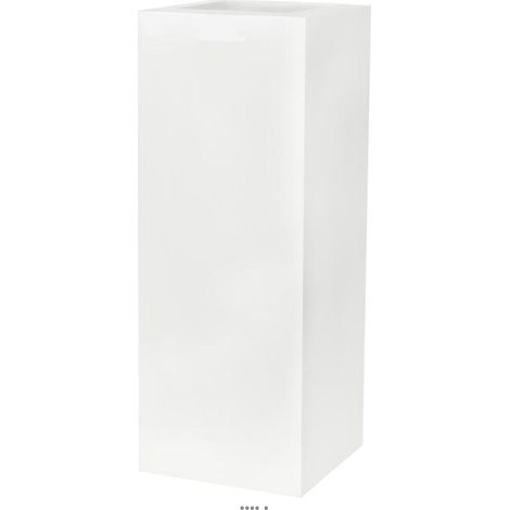 Bac droit haut en pures Fibres Blanka Ext. Blanc glossy L25x25xH67cm - dimhaut: H 67 cm