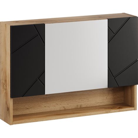 Badplaats Spiegelschrank Manello 80 x 17 x 60 cm – Eiche mit Mat