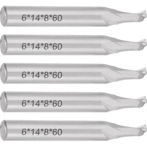 5 fraises à queue de 8mm en HSS pour défonceuse CNC, parfaites pour la gravure et l'usinage du bois (1/5)