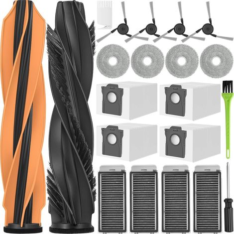 L40s Pro Ultra Accessoires pour Dreame X50 Ultra Complete/ L40s Pro Ultra / L50 Pro Ultra Pièces de Rechange X50 2 Brosse Principale 4 Sacs à Poussière 4 Chiffons 4 Filtres 4 Brosse Latérale (1/5)