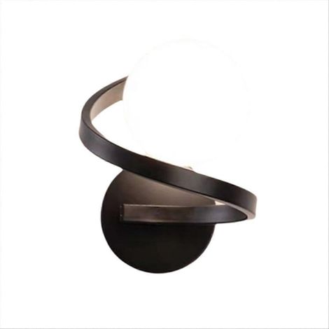 Appliques murales LED d'intérieur en cuivre noir avec ampoule pour chambre à coucher
