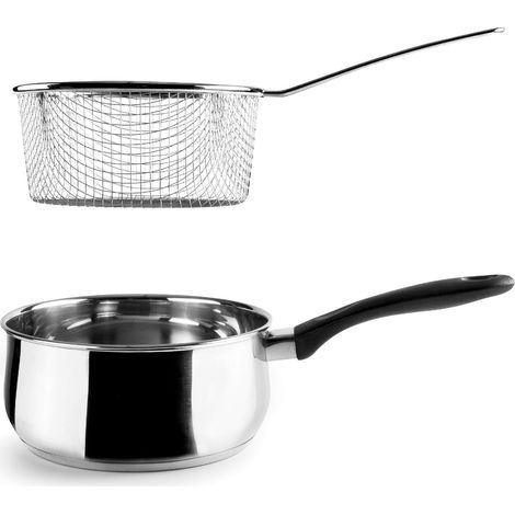 Casserole avec panier, Va à induction, Passe au lave-vaisselle, Fond sandwich, Ø 18 cm, 2 litres, Acier inoxydable 18/10, Argent Métallique (1/5)