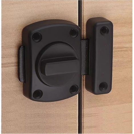 loquet de porte de salle de bain, loquet de porte battante pour armoire ou fenêtre, loquet de sécurité en alliage de zinc avec vis (noir) (1/5)