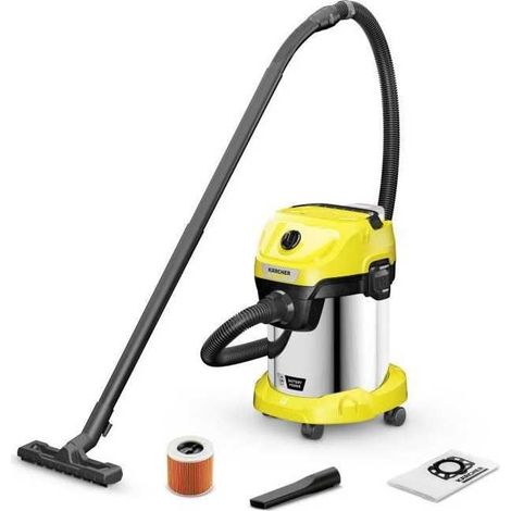 Aspirateur eau et poussieres sans fil KARCHER WD 3-18 S V-17/20 - Acier - 17 l - Jaune (1/3)