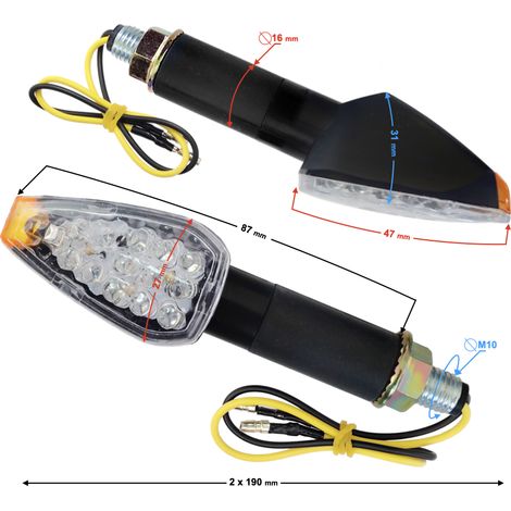 Indicatori di direzione universali MRT-008, LED (14 diodi), neri, (omologazione E) (1/5)