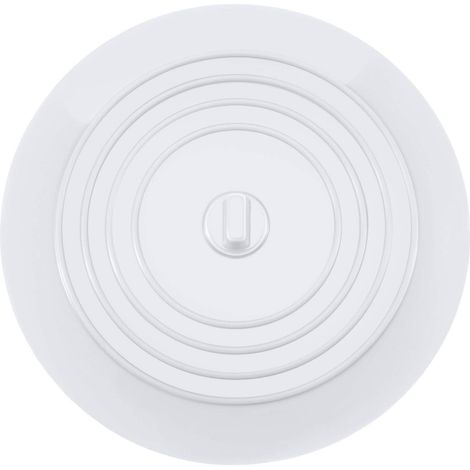 Tapón de silicona para bañera, fregadero, cocina, 15 cm de diámetro, universal, para cocina, baño y lavadero (1 unidad, blanco)