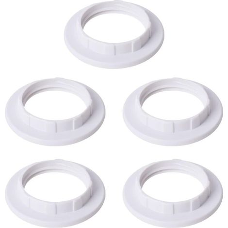Aougo – Lot de 5 anneaux réducteurs E14 pour abat-jour – Adaptateurs en plastique blanc – Compatible avec plaques de conversion (1/4)