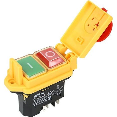 Interrupteur magnétique de rechange 5 broches 250 V 15 A Interrupteur d'arrêt d'urgence Interrupteur de machine étanche à l'eau