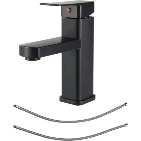 TAISHENGDA Mitigeur de Lavabo Noir Mat, Robinets de Lavabo de Salle de Bain à Levier Unique, Robinets de Lavabo, Robinets de Lavabo, Robinets Pour Lavabo, Mitigeur de Lavabo, Robinet de Lavabo (1/5)