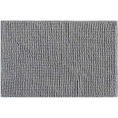 Tapis de bain en chenille antidérapante gris foncé (40 x 60 cm) Ultra-absorbant et lavable en machine Idéal pour la salle de bain, la douche, la baignoire ou comme tapis de toilette (1/4)