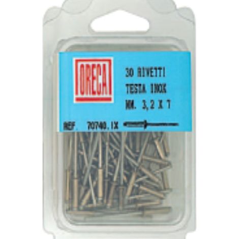 ORECA - 30 RIVETTI TESTA IN ACCIAIO INOX3,2X9MM