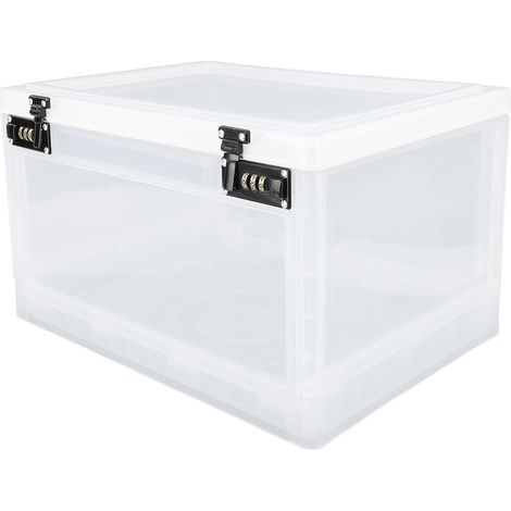 Boîte de rangement verrouillable pour aliments, médicaments et autres produits alimentaires. Cadenas à combinaison à 3 chiffres. Boîte de rangement transparente blanche pour la maison, l'école ou le b (1/5)