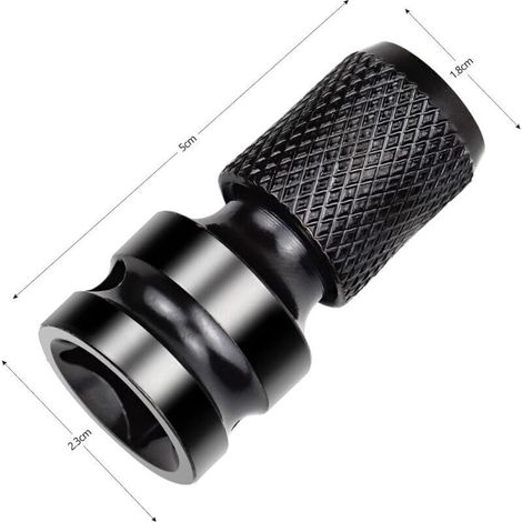 Adaptadores de 2 piezas de cuadrado de 1/2" a vaso de 1/4", adaptador para llave de impacto, convertidor de liberación rápida para llave de carraca de impacto y portapuntas de destornillador - Crezuo