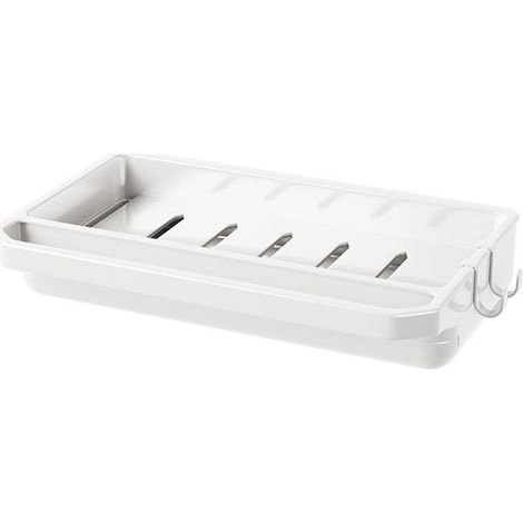 Égouttoir de cuisine blanc avec 2 crochets de suspension, support mural pour chiffon de nettoyage sans perçage-AquaForge (1/5)